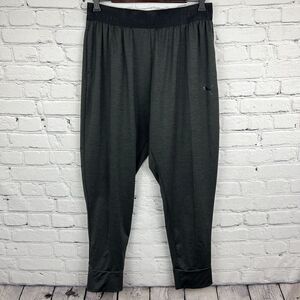 Puma Women's Joggers Charcoal Gray‎ Black Logo Waistband Pockets Stretch Size XL